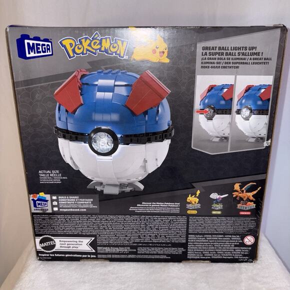 Mega Pokemon Building Set HMW04 [ Jumbo Great Ball ] NEW - Picture 3 of 5